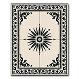 Ornate Black Starburst Persian Area Rug