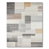 Modern Geometric Grey Beige Block Area Rug
