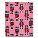Festive Pink Nutcracker Soldiers Area Rug