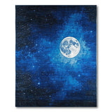 Starry Night Full Moon Blue Area Rug