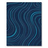 Navy Teal Wavy Geometric Area Rug