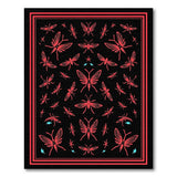 Crimson Moth Insect Black Area Rug