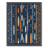Navy Tribal Surfboard Area Rug