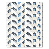 Blue and Teal Modern Blue Chevron Geometric Area Rug
