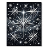 Glittering Silver Stars Night Sky Area Rug