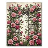 Pink Vintage Pink Rose Trellis Area Rug