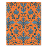 Vibrant Orange Blue Fleur-de-Lis Area Rug
