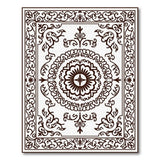 Black and White Ornate Black White Persian Medallion Area Rug