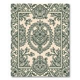 Green Traditional Persian Ornate Green Floral Medallion Area Rug