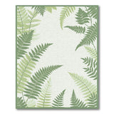 Green Lush Green Fern Leaf Area Rug