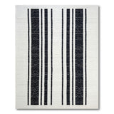 Black and White Geometric Modern Bold Black White Vertical Stripe Woven Rug