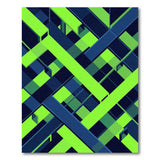 Vibrant Lime Green Navy Geometric Area Rug