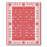 Red Traditional Persian Area Rug with Intricate White Motifs