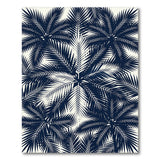 Navy Palm Leaf Washable Area Rug