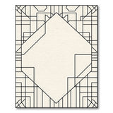 Black and White Art Deco Geometric Line Art Area Rug