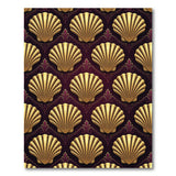 Opulent Gold Scallop Shell Purple Area Rug