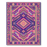Vibrant Purple Pink Geometric Tribal Rug