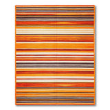 Vibrant Orange Horizontal Stripe Rug