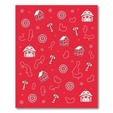Festive Gingerbread Houses Red Kids Rug