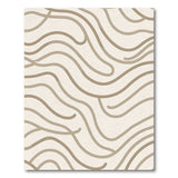 Organic Beige Wave Abstract Area Rug