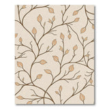 Delicate Beige Leaf Vine Branch Rug
