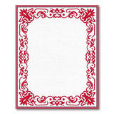 Border Ornate Red Floral Border Area Rug