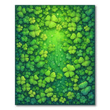Green Floral Vintage Lush Green Shamrock Clover Area Rug