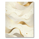 ODIKA Modern Abstract Gold Wave Washable Rug - Low Pile Non-Slip Area Rug