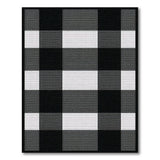 Black White Checkered Plaid Rustic Farmhouse Area Rug