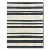 Geometric Modern Bold Black White Striped Woven Area Rug