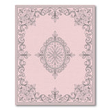 Pink Pink Ornate Floral Medallion Rug