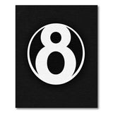 Bold Number 8 Circle Black White Area Rug
