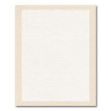 Beige Floral Border White Area Rug
