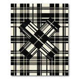 Black White Plaid Geometric Geometric Modern Area Rug