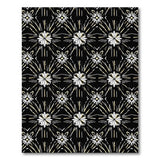 Vintage Daisy Starburst Black Area Rug