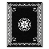 Black and White Traditional Persian Elegant Black White Persian Medallion Rug