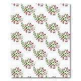 Red Green Abstract Floral Pattern Area Rug