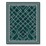 Green Emerald Green Geometric Lattice Area Rug