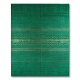 Emerald Green Geometric Gold Accent Area Rug