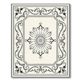Ornate Grey Sunburst Floral Medallion Rug