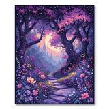 Purple Enchanted Purple Forest Path Area Rug