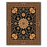 Ornate Gold Floral Persian Area Rug