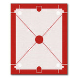 Red Carrom Board Geometric Area Rug