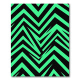 Bold Green Black Zigzag Geometric Area Rug