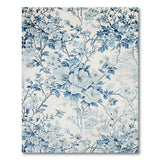 Floral Vintage Blue Peony Floral Vintage Area Rug