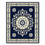 Traditional Persian Navy Persian Mandala Area Rug