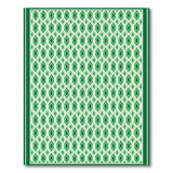 ODIKA Washable Green Geometric Diamond Area Rug - Low Pile, Non-Slip, Pet & Kid Friendly