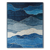 Blue Kintsugi Mountains Area Rug
