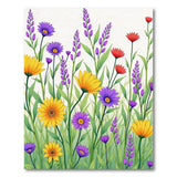 Daisy Lavender Wildflower Area Rug