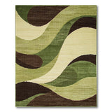 Green Abstract Area Abstract Green Wave Area Rug